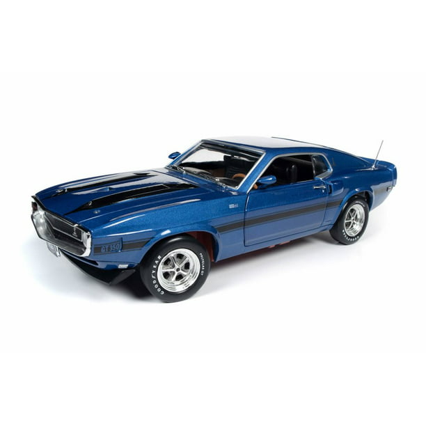 AutoWorld 1:18 1969 Ford Mustang Shelby GT-350 Fastback Pilot Car Blue AMM1188